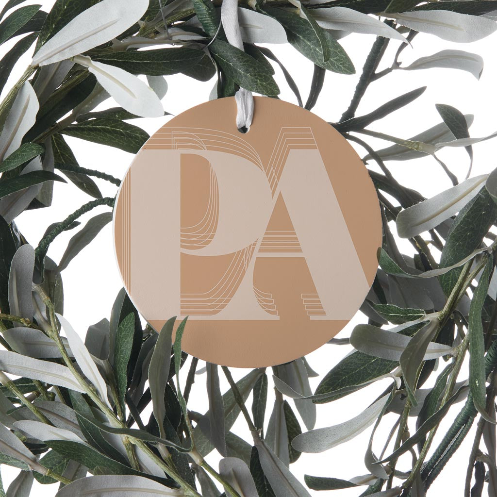 Modern Minimalist Pennsylvania Pa Initials Light| Wood Ornament | Eaches | Min 6