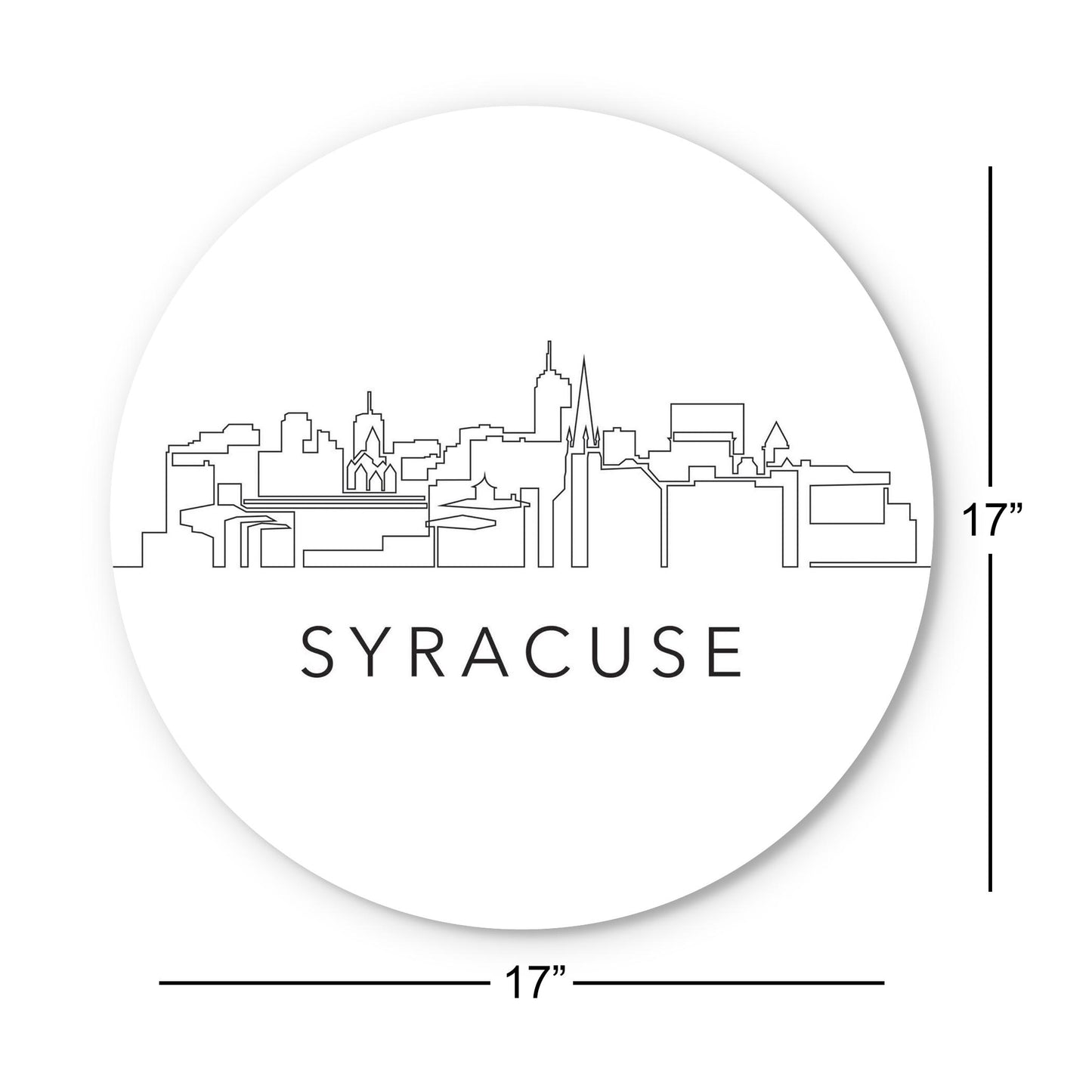 Minimalistic B&W New York Syracuse Skyline | Wood Sign | Eaches | Min 1