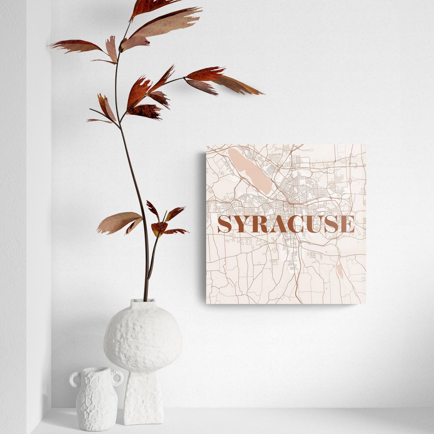 Modern Minimalist New York Syracuse Map | Hi-Def Glass Art | Eaches | Min 2