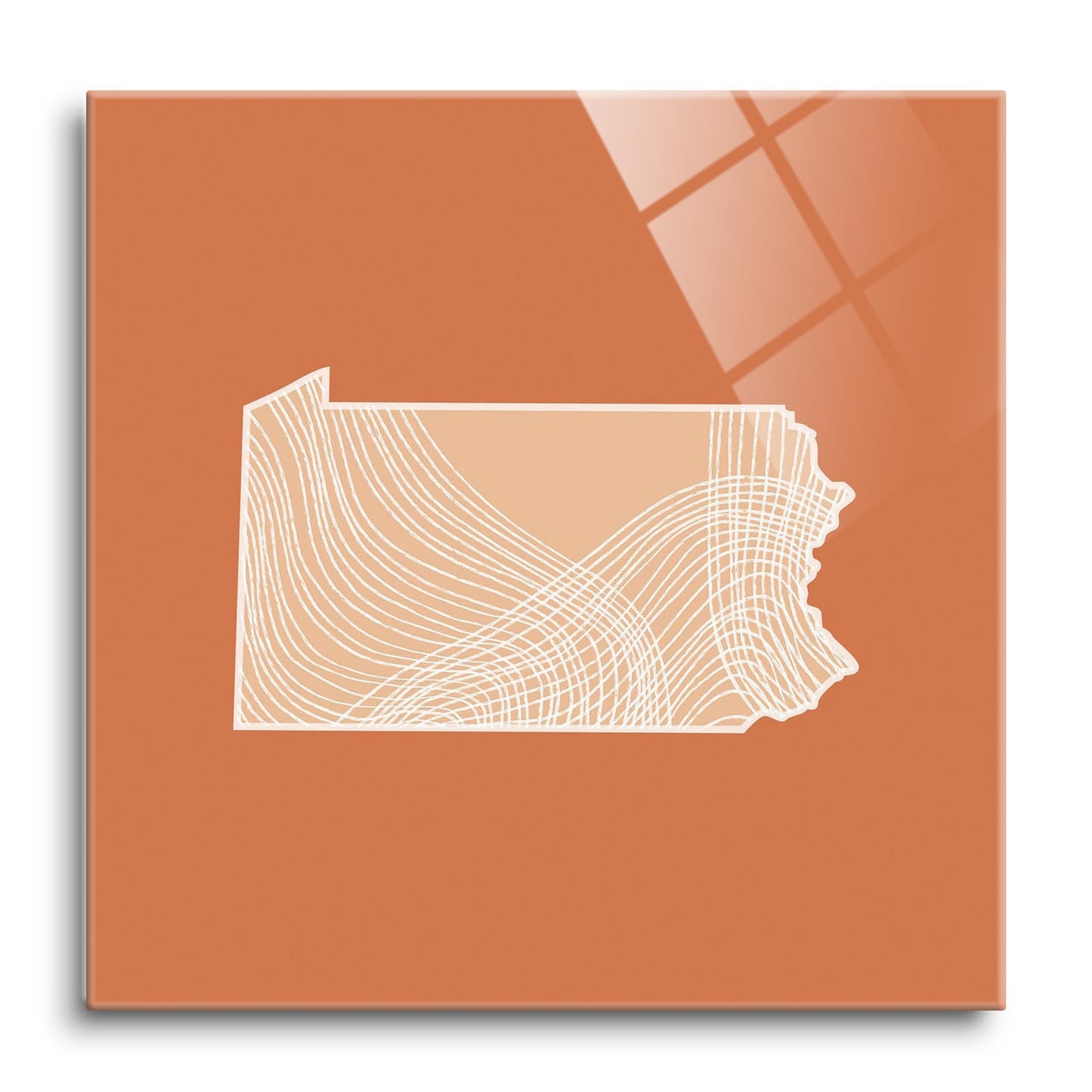 Modern Minimalist Pennsylvania State Lines Light | Hi-Def Glass Art | Eaches | Min 1