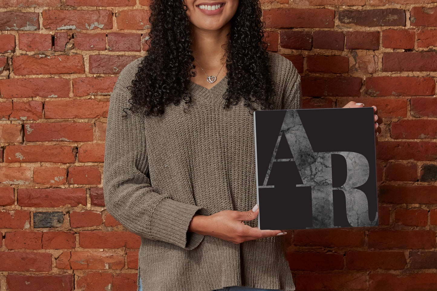 B&W Minimalist Arkansas Black Initials | Wood Block | Eaches | Min 2