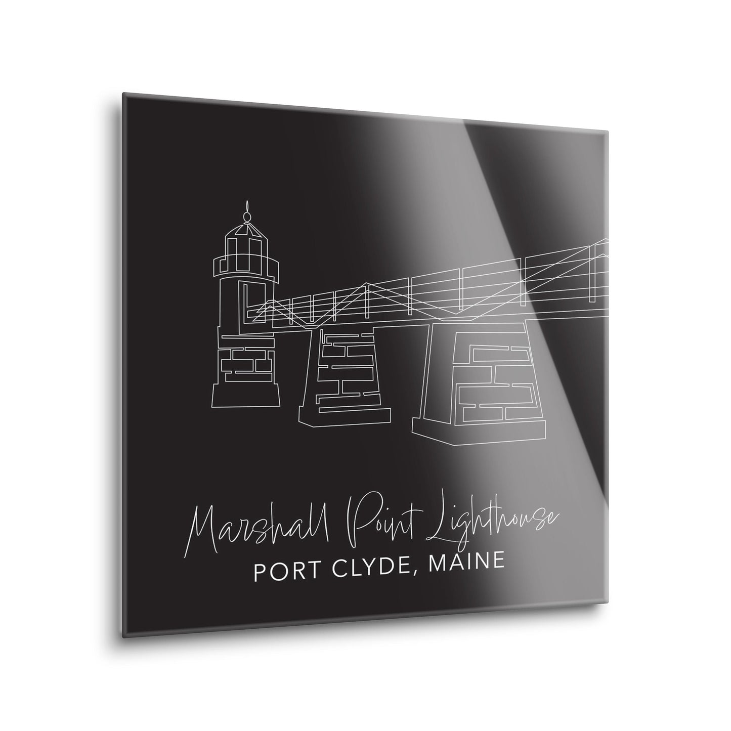 Black Marshall Point Lighthouse | Hi-Def Glass Art | Eaches | Min 2