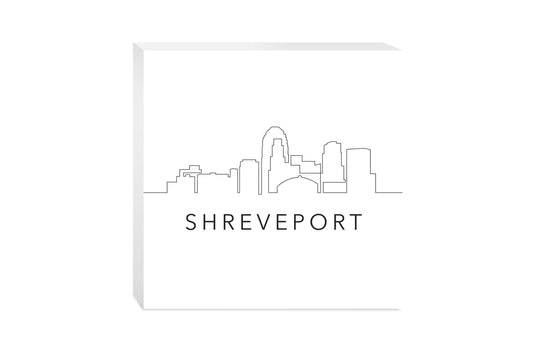 Modern Louisiana Shreveport City Line Drawing | Wood Block | Eaches | Min 2