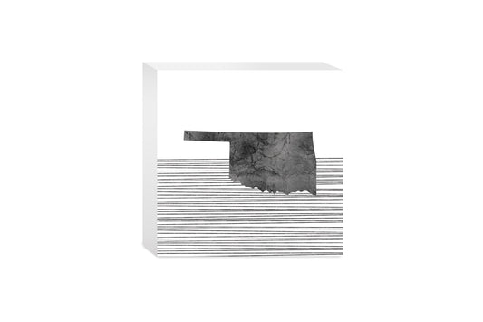 Modern Oklahoma State Shape With Straight Lines | Wood Block | Eaches | Min 4
