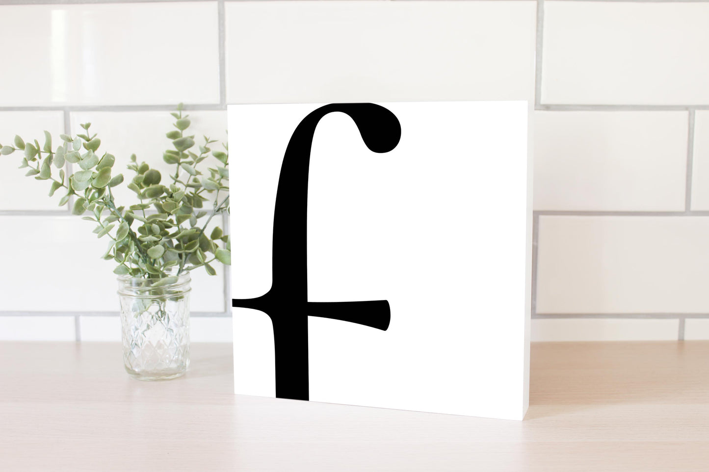 Minimal Monogram F | Wood Block | Eaches | Min 2
