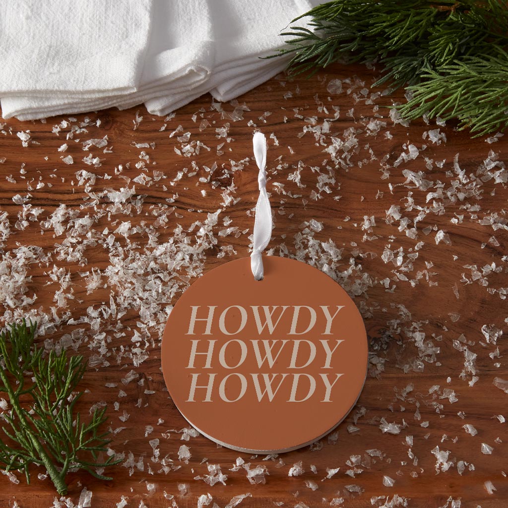 Modern Minimalist Texas Howdy| Wood Ornament | Eaches | Min 6