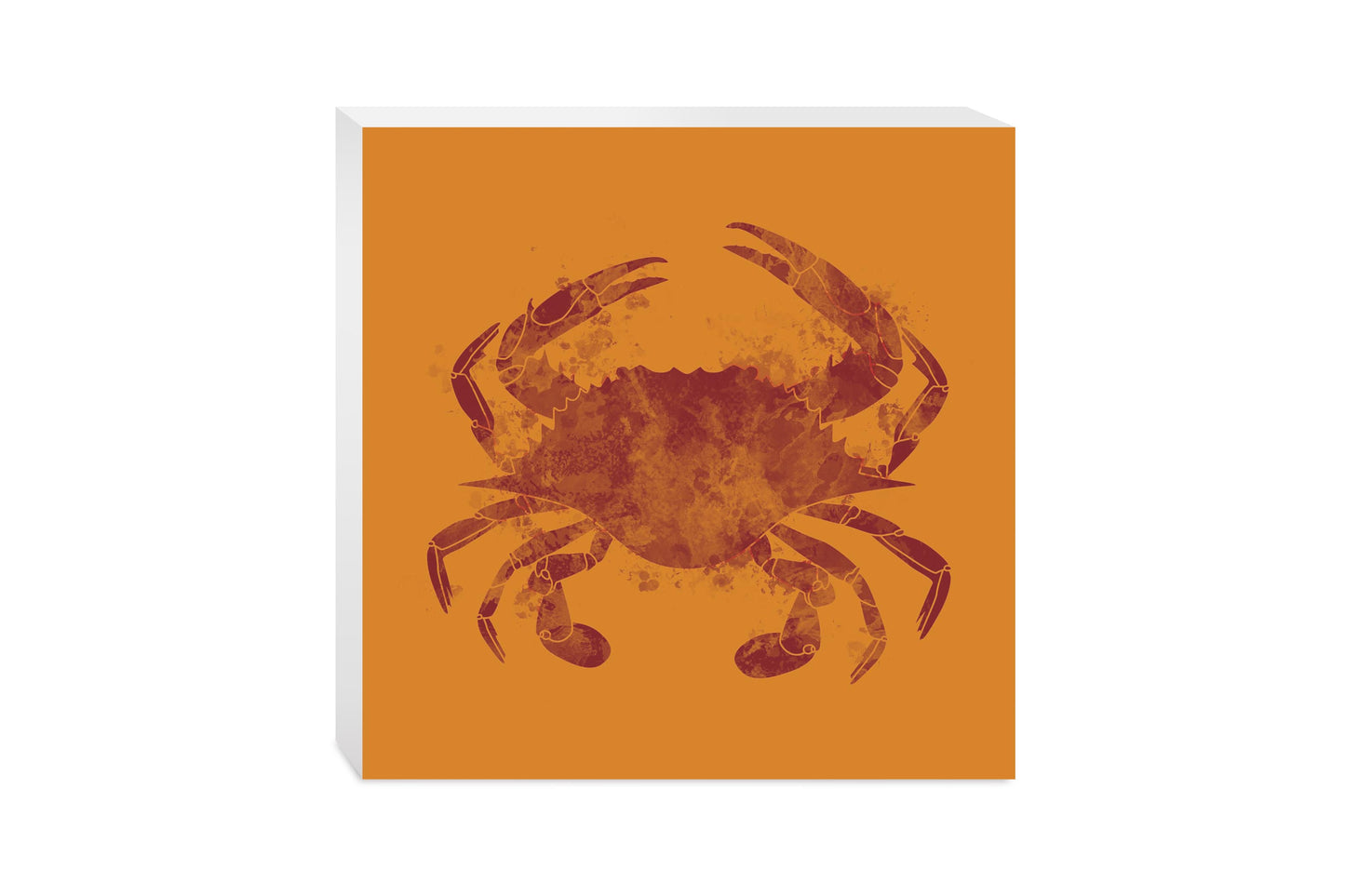 Louisiana Colorful Water Color Blue Crab | Wood Block | Eaches | Min 2