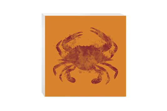 Louisiana Colorful Water Color Blue Crab | Wood Block | Eaches | Min 2