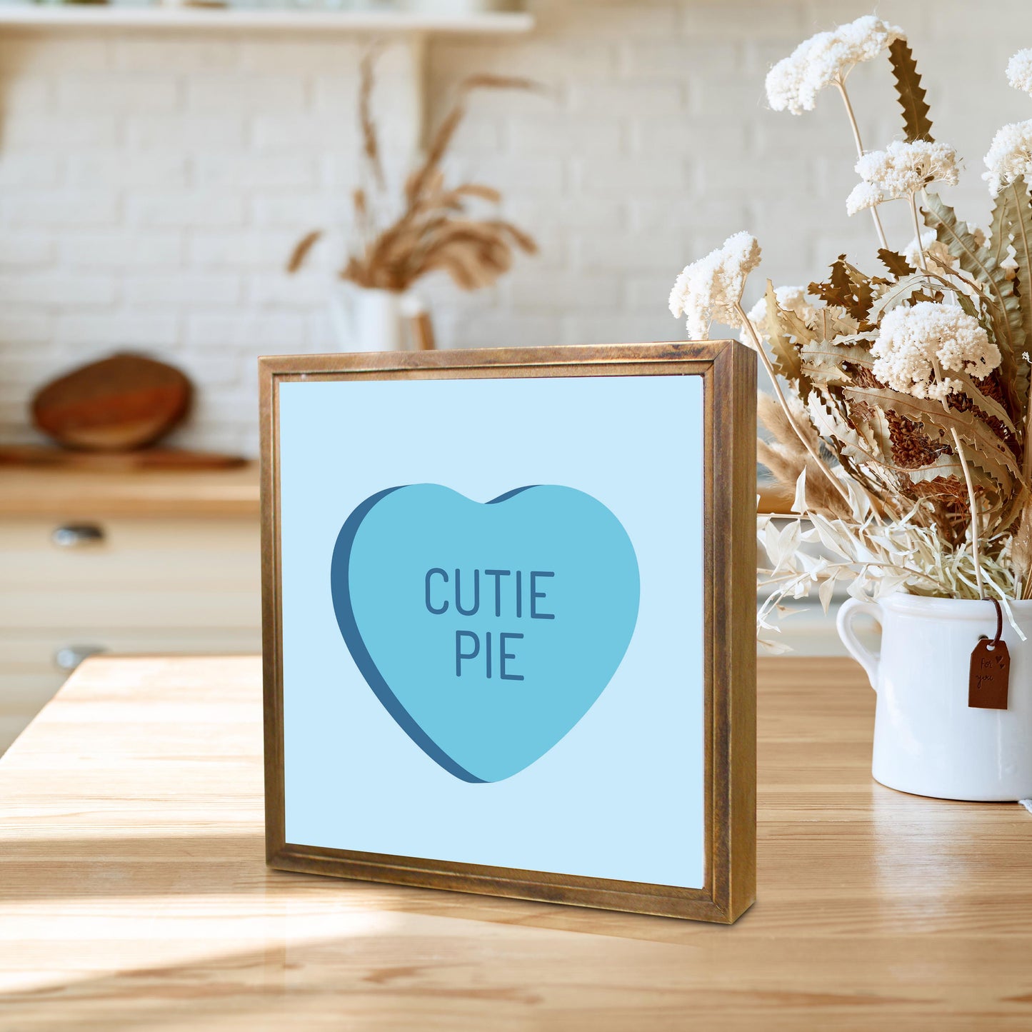 Message Hearts Cutie Pie | Wood Sign | Eaches | Min 1