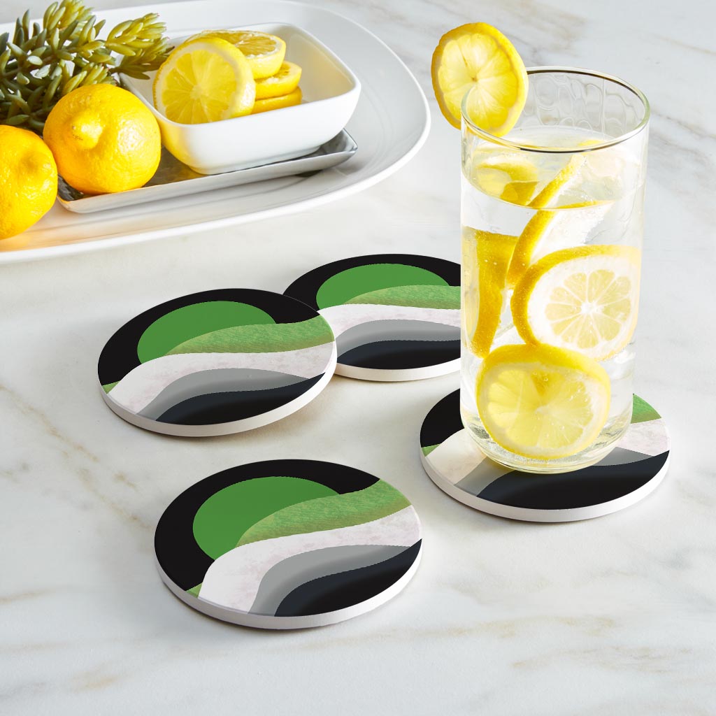 Aromantic Pride Moon Waves| Absorbent Coasters | Set of 4 | Min 2