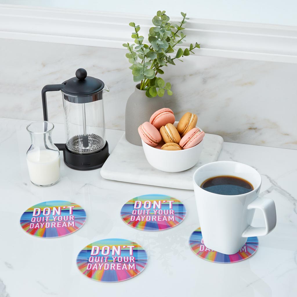 Dont Quit Your Daydream | Hi-Def Glass Coasters | Set of 4 | Min 2