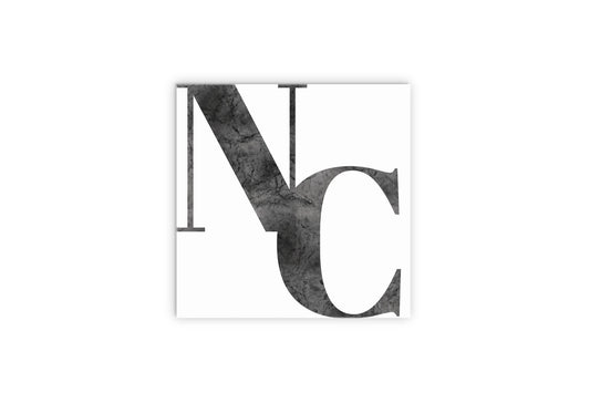 Minimalistic B&W North Carolina White Initials | Wood Sign | Eaches | Min 2