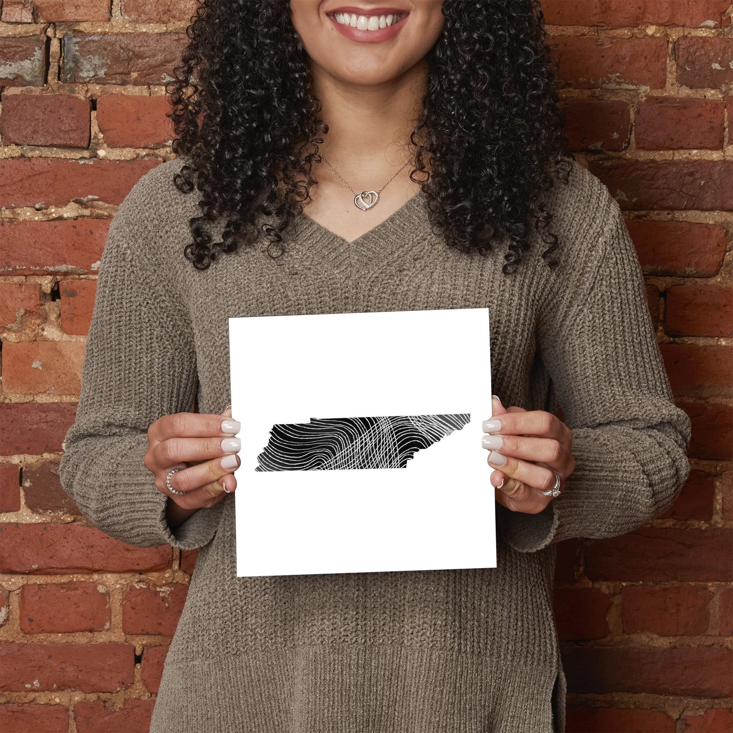 Minimalist B&W Tennessee State Shape | Hi-Def Glass Art | Eaches | Min 2