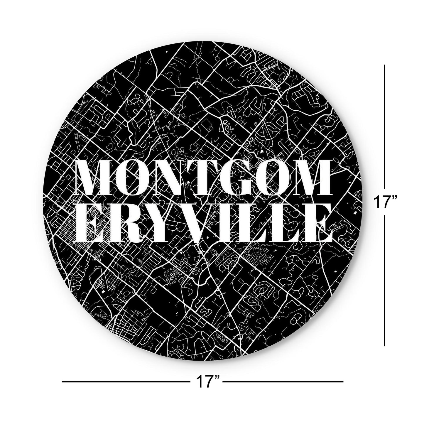 Minimalistic B&W Pennsylvania Montgomeryville Map | Wood Sign | Eaches | Min 1
