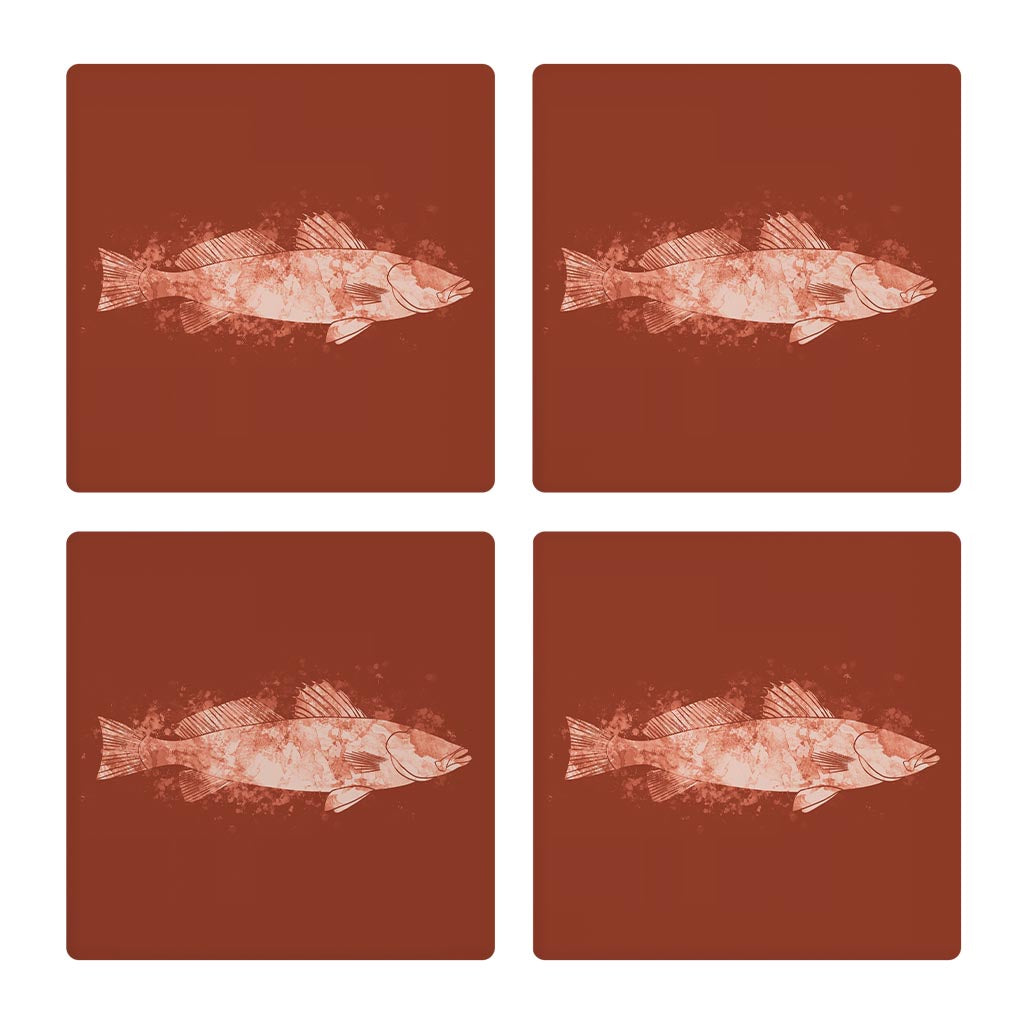 Louisiana Colorful Water Color Speckled Trout | Absorbent Coasters | Set of 4 | Min 2