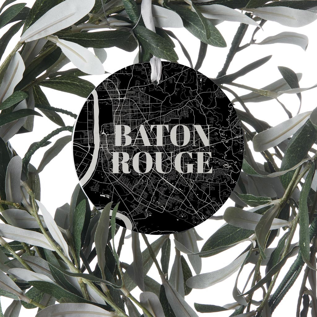 Modern Louisiana Baton Rouge Map| Wood Ornament | Eaches | Min 6