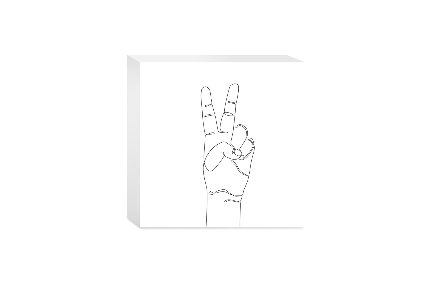 Peace Hand Sign Line Drawing| Wood Block | Eaches | Min 4