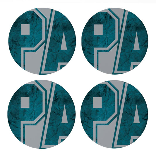 Modern Minimalist Pennsylvania Grey Initials | Absorbent Coasters | Set of 4 | Min 2