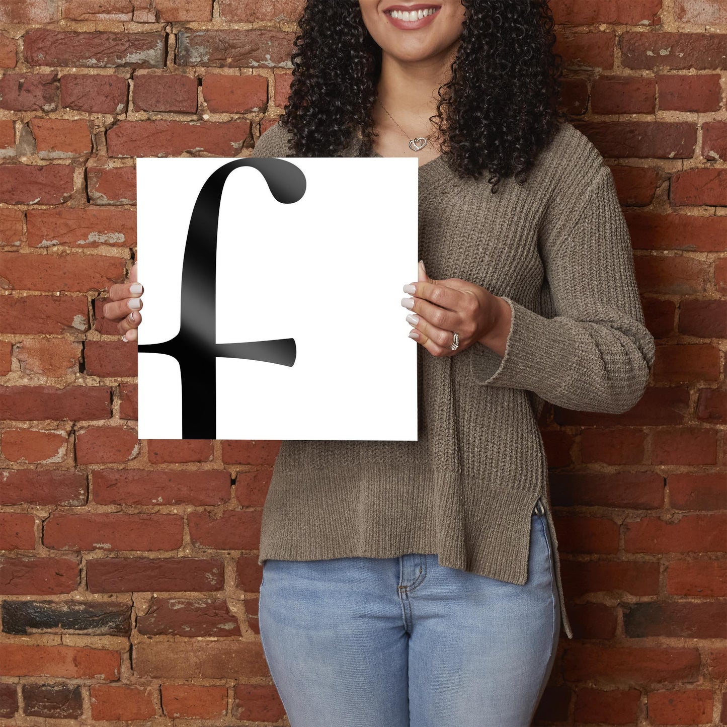 Minimal Monogram F | Hi-Def Glass Art | Eaches | Min 1
