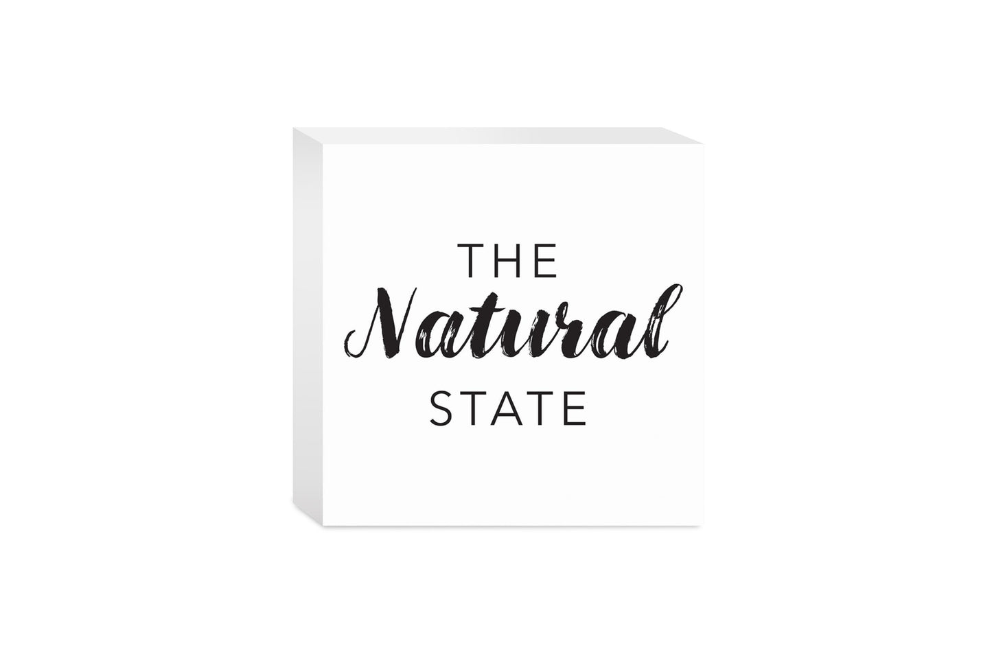 B&W Minimalist Arkansas The Natural State | Wood Block | Eaches | Min 4