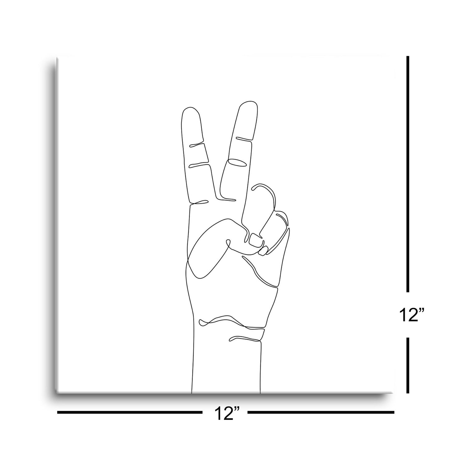 Peace Hand Sign Line Drawing | Hi-Def Glass Art | Eaches | Min 1
