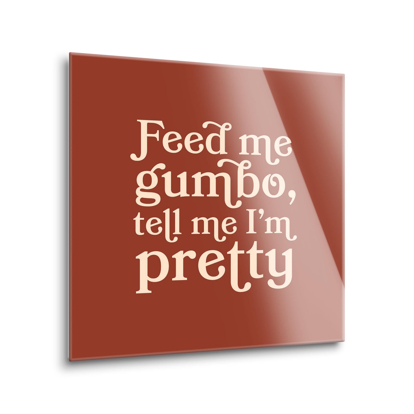 Modern Minimalist Louisiana Gumbo Saying | Hi-Def Glass Art | Eaches | Min 2