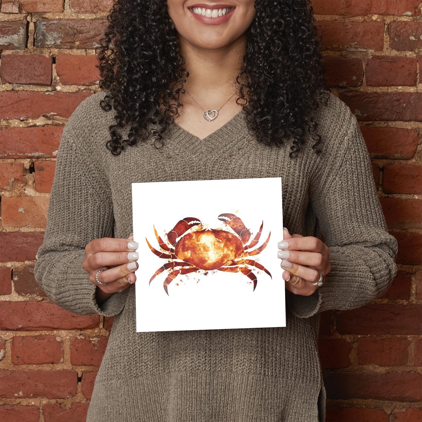 East Coast Water Color Crab | Hi-Def Glass Art | Eaches | Min 2