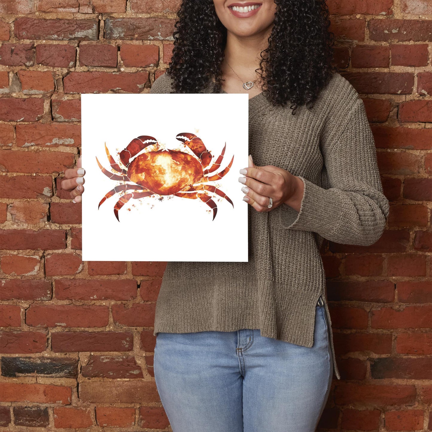 East Coast Water Color Crab | Hi-Def Glass Art | Eaches | Min 1