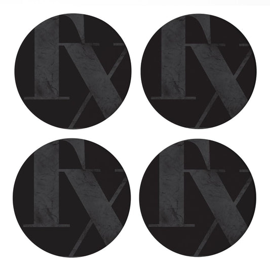 Modern Black Texas Initials | Absorbent Coasters | Set of 4 | Min 2