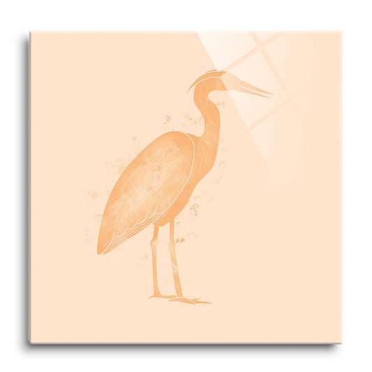 Louisiana Colorful Water Color Heron | Hi-Def Glass Art | Eaches | Min 1