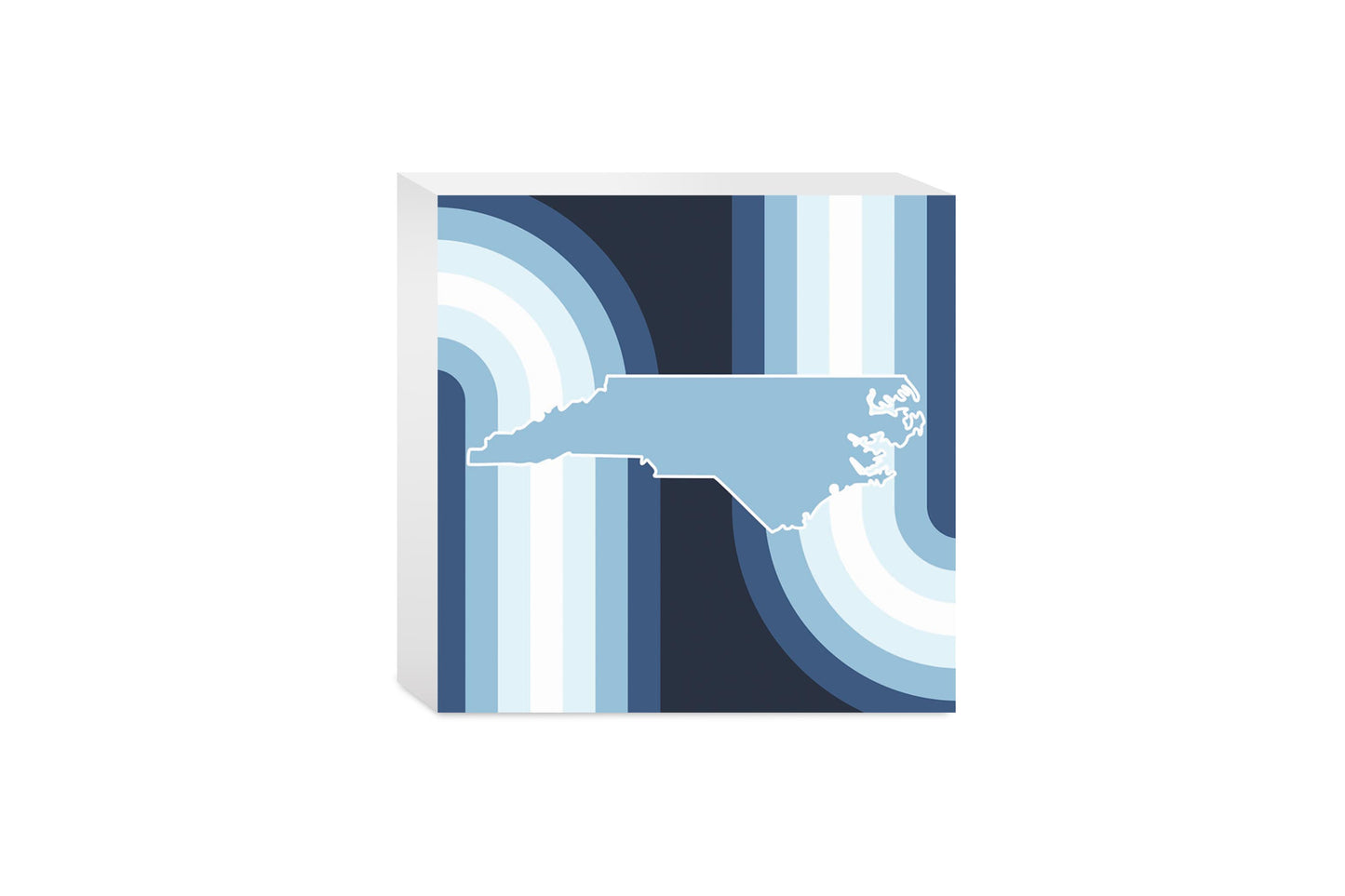 Blue Shades North Carolina State Retro Thick Lines | Wood Block | Eaches | Min 4