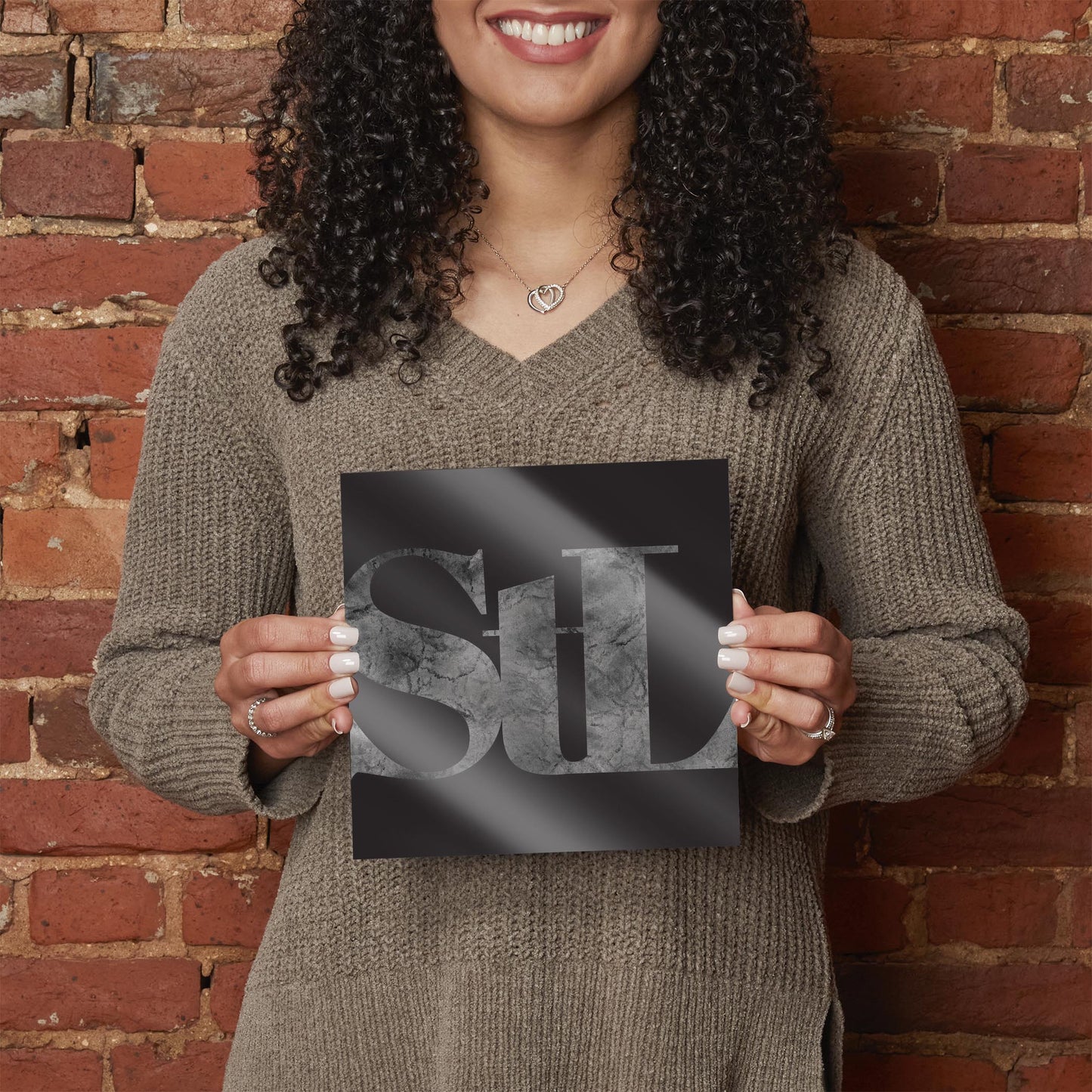 Minimalist B&W Missouri St Louis Black Initials | Hi-Def Glass Art | Eaches | Min 2