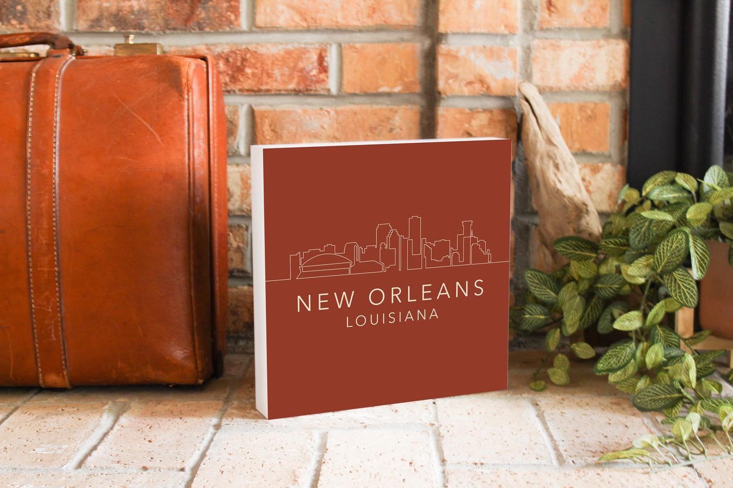 Louisiana Colorful New Orleans Skyline | Wood Block | Eaches | Min 2