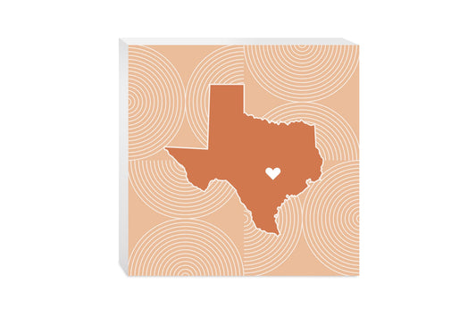 Modern Minimalist Texas Austin Heart | Wood Block | Eaches | Min 2