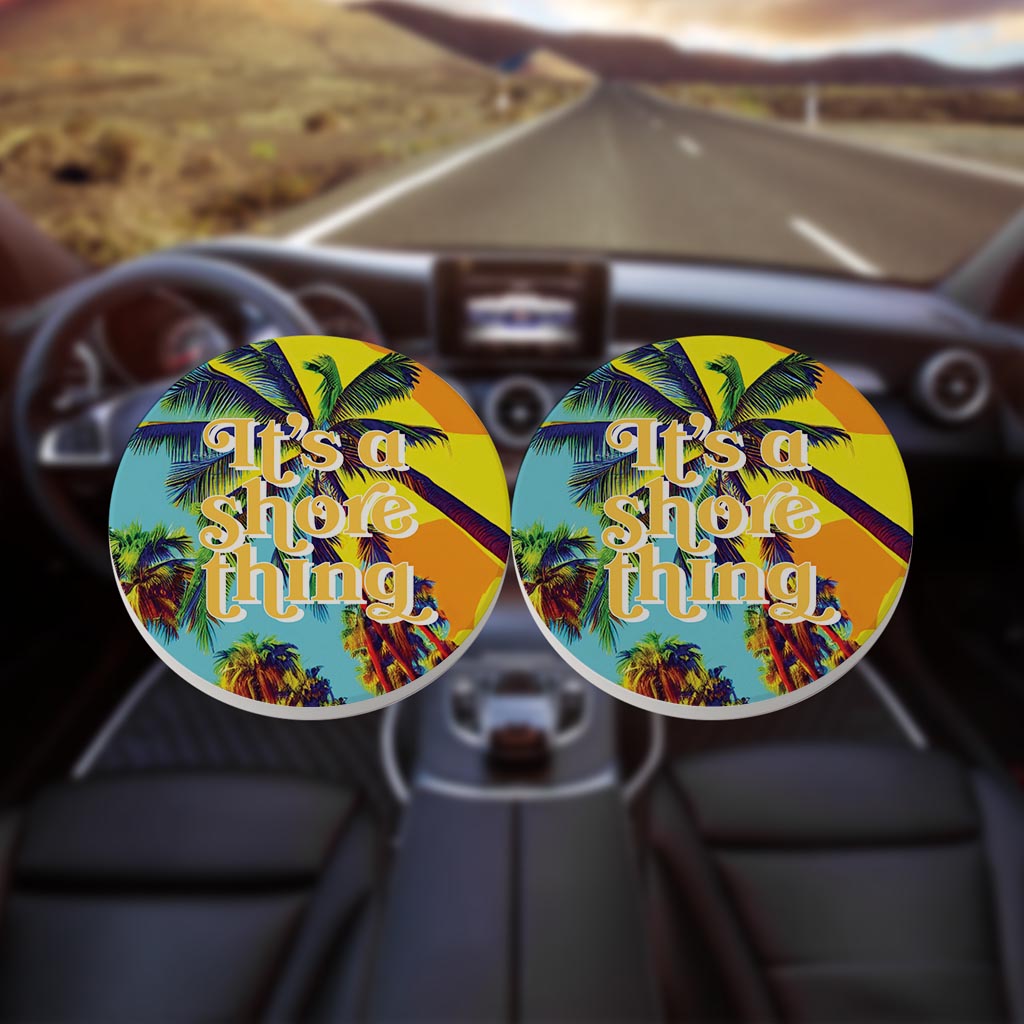 Its A Shore Thing | Absorbent Car Coasters | Set of 2 | Min 4