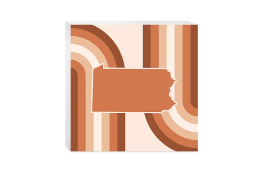 Modern Minimalist Pennsylvania State | Wood Block | Eaches | Min 2