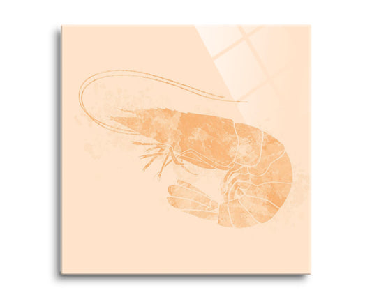 Louisiana Colorful Water Color Shrimp | Hi-Def Glass Art | Eaches | Min 2
