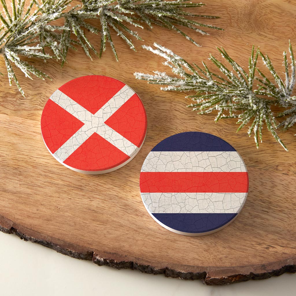 Nautical Flags | Absorbent Car Coasters | Set of 2 | Min 4