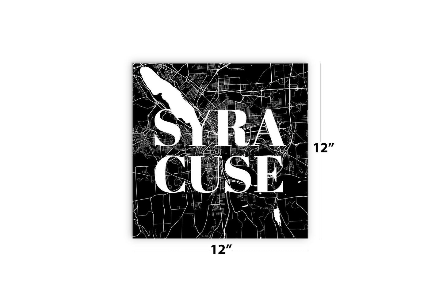 Minimalistic B&W New York Syracuse Map | Wood Sign | Eaches | Min 2