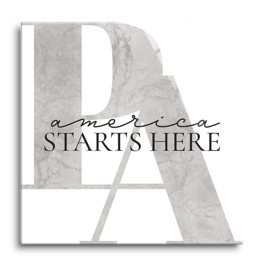 Minimalistic B&W Pennsylvania America Quip | Hi-Def Glass Art | Eaches | Min 1