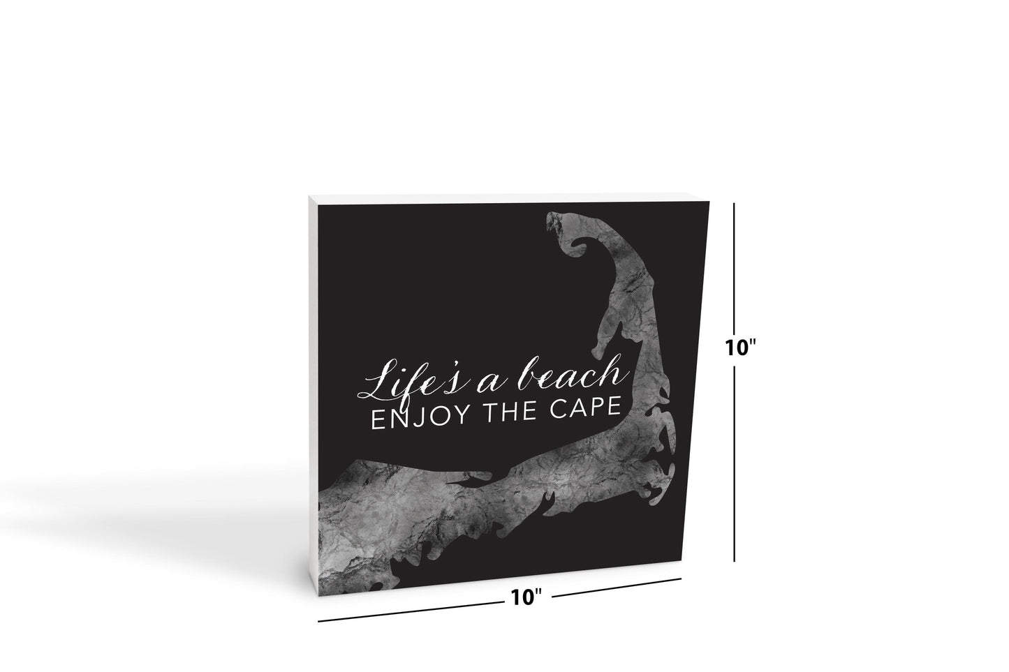 Minimalistic B&W Cape Cod Lifes A Beach | Wood Block | Eaches | Min 2