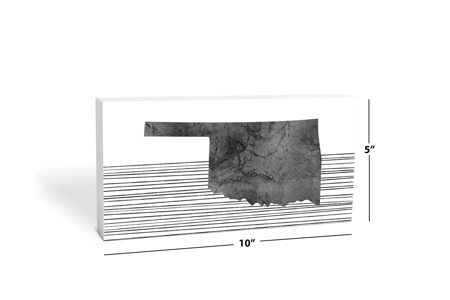 Modern Oklahoma State Shape With Straight Lines | Wood Block | Eaches | Min 4