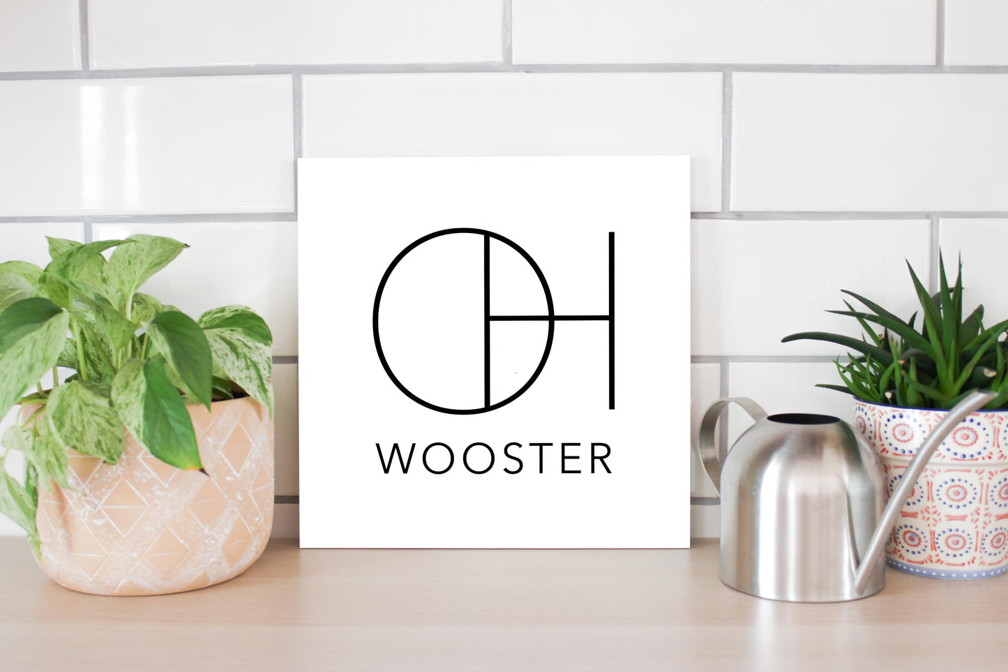 Wooster Oh State Initials And City Name| Wood Sign | Eaches | Min 2