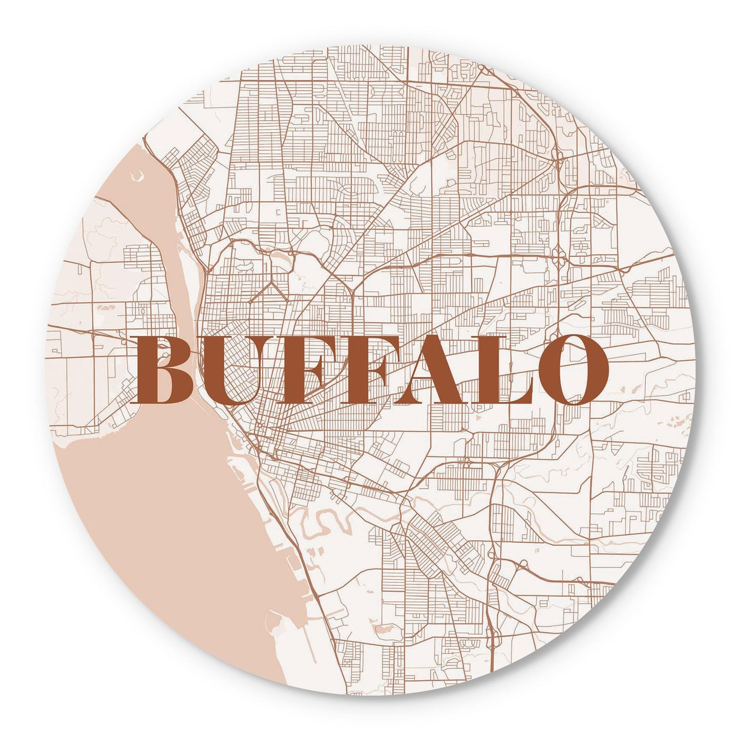 Modern Minimalist New York Buffalo Map | Wood Sign | Eaches | Min 1