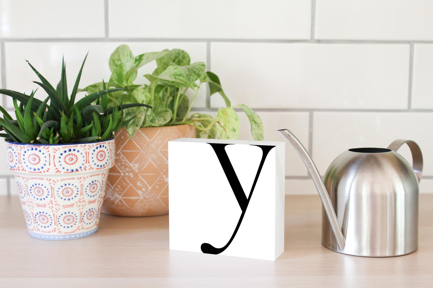 Minimal Monogram Y | Wood Block | Eaches | Min 4