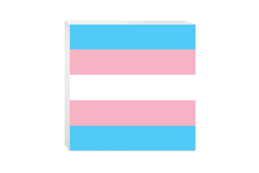 Transgender Pride Flag Colors | Wood Block | Eaches | Min 2
