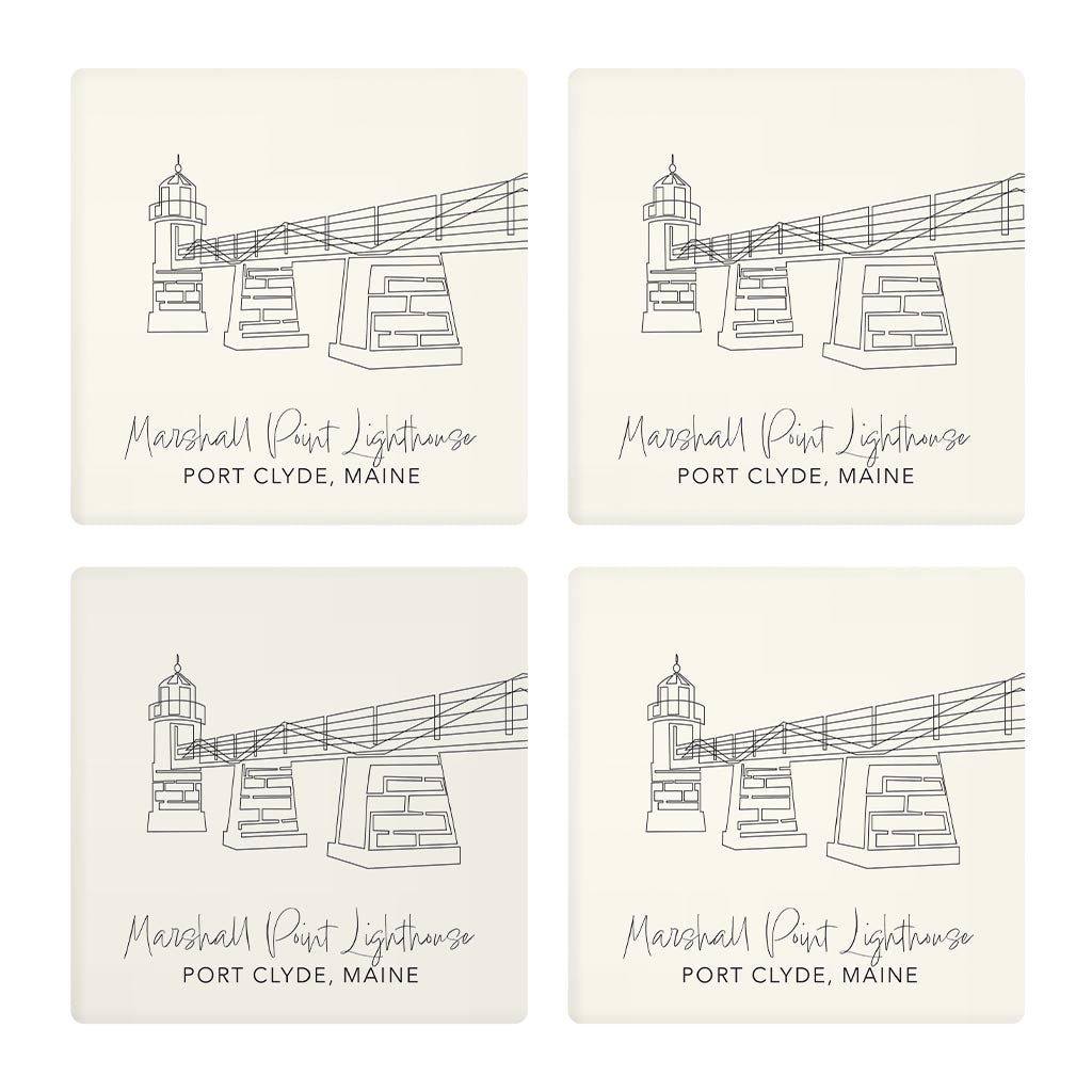 Marshall Point Lighthouse | Absorbent Coasters | Set of 4 | Min 2