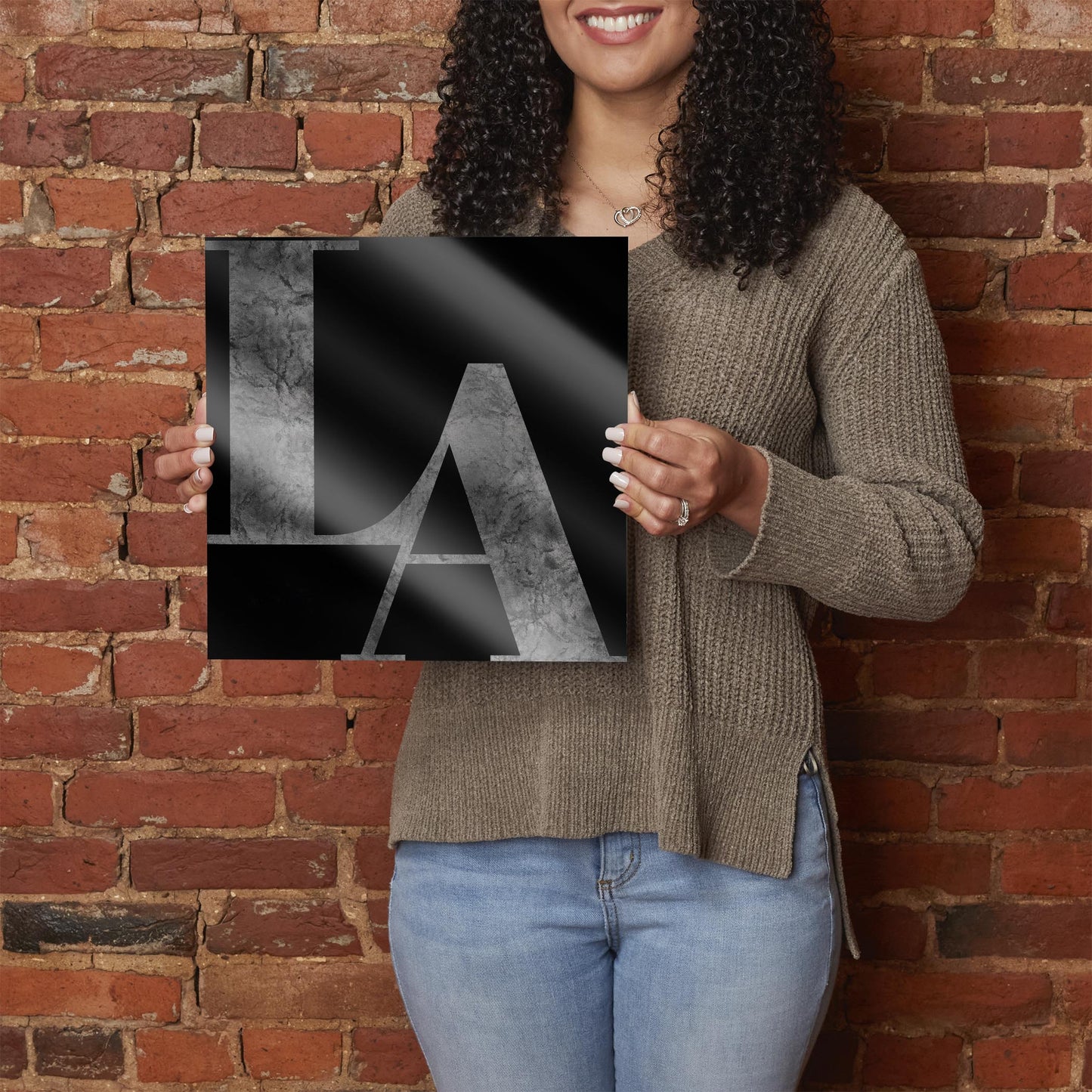 Modern Black Louisiana Initials | Hi-Def Glass Art | Eaches | Min 1