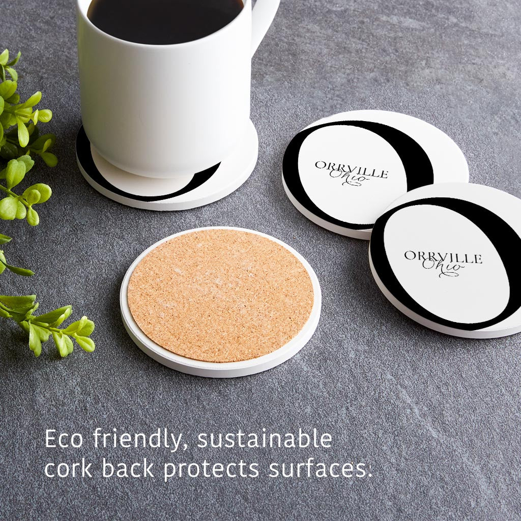 Orrville Oh Minimal Monogram| Absorbent Coasters | Set of 4 | Min 2