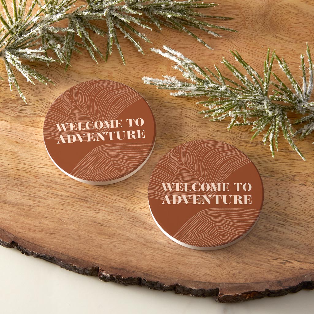 Modern Minimalist Pennsylvania Adventure Quip | Absorbent Car Coasters | Set of 2 | Min 4